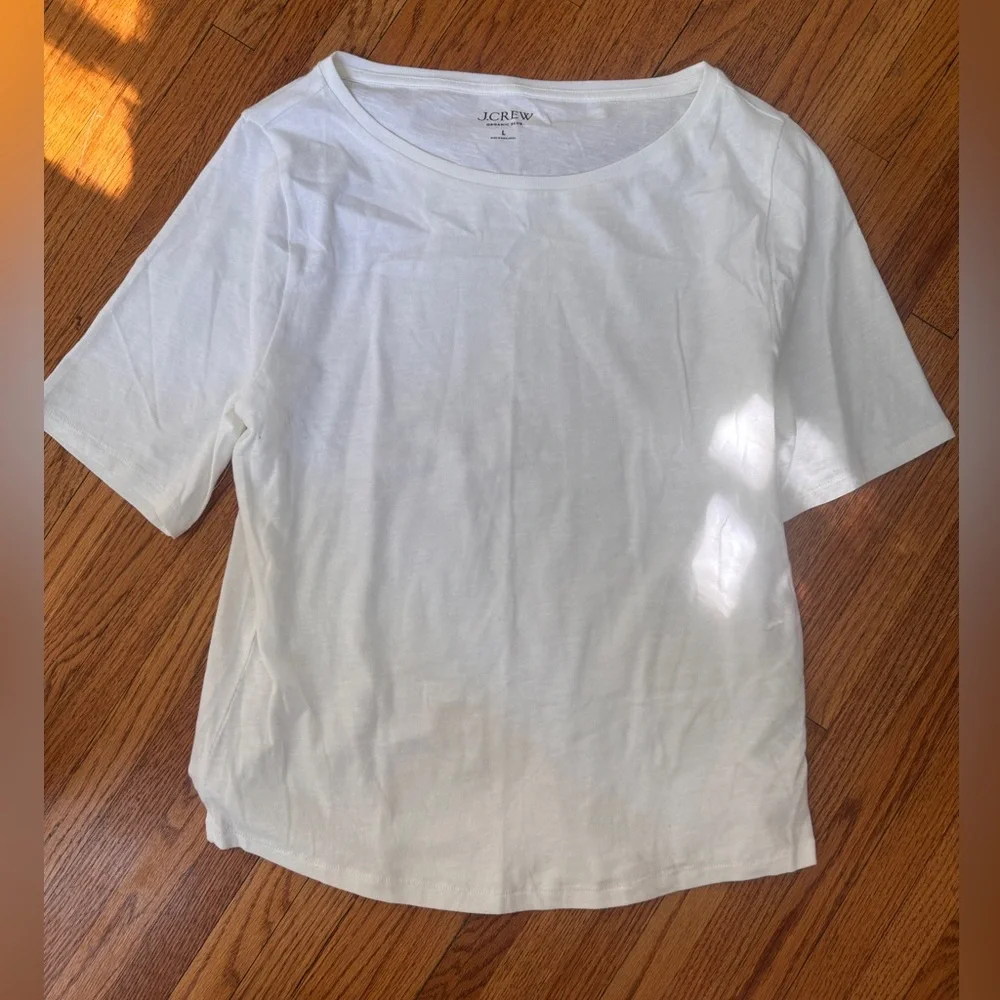 J. Crew White Short Sleeve Crewneck Tee